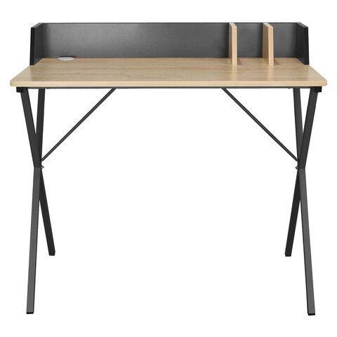Стол на металлокаркасе BRABIX &quot;LOFT CD-007&quot;, 800х500х840 мм, органайзер, комбинированный, 641227