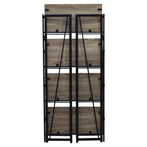 Стеллаж на металлокаркасе BRABIX &quot;LOFT SH-001&quot;, 600х300х1250 мм, складной, цвет дуб антик, 641229
