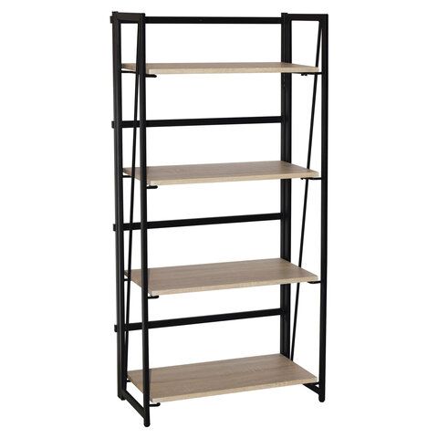 Стеллаж на металлокаркасе BRABIX &quot;LOFT SH-001&quot;, 600х300х1250 мм, складной, цвет дуб натуральный, 641230