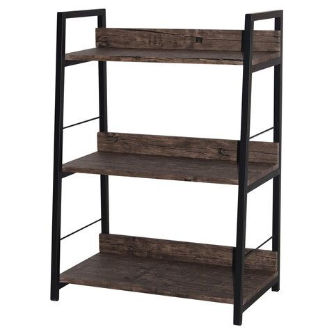 Стеллаж на металлокаркасе BRABIX &quot;LOFT SH-002&quot;, 600х350х845 мм, цвет морёный дуб, 641231