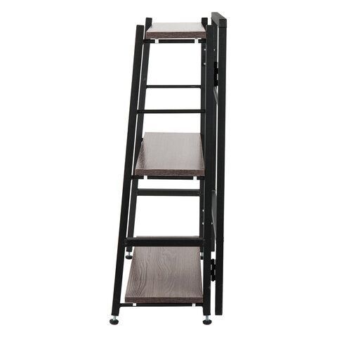 Стеллаж BRABIX &quot;Smart SH-006&quot;, 605х295х790 мм, ЛОФТ, трапеция, складной, металл/ЛДСП ясень, каркас черный, 641871