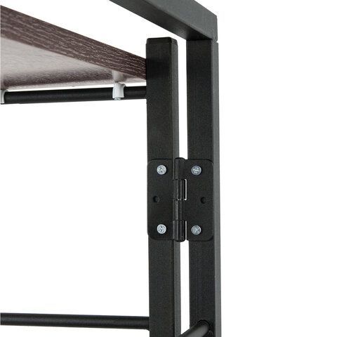 Стеллаж BRABIX &quot;Smart SH-006&quot;, 605х295х790 мм, ЛОФТ, трапеция, складной, металл/ЛДСП ясень, каркас черный, 641871