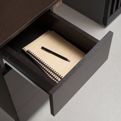 Стол письменный/компьютерный BRABIX &quot;Scandi CD-016&quot;, 1100х500х750мм, 4 ящика, венге, 641893, ЦБ013707-3
