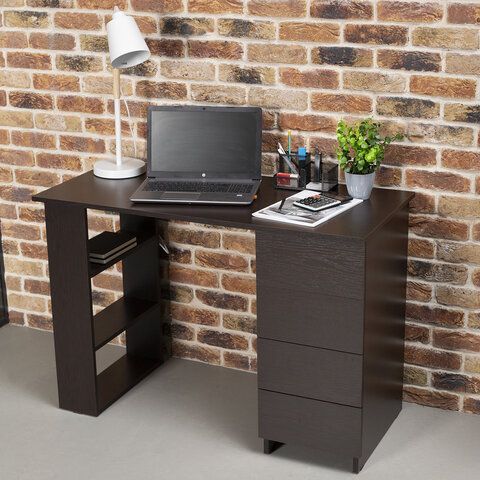 Стол письменный/компьютерный BRABIX &quot;Scandi CD-016&quot;, 1100х500х750мм, 4 ящика, венге, 641893, ЦБ013707-3