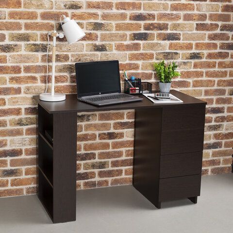 Стол письменный/компьютерный BRABIX &quot;Scandi CD-016&quot;, 1100х500х750мм, 4 ящика, венге, 641893, ЦБ013707-3