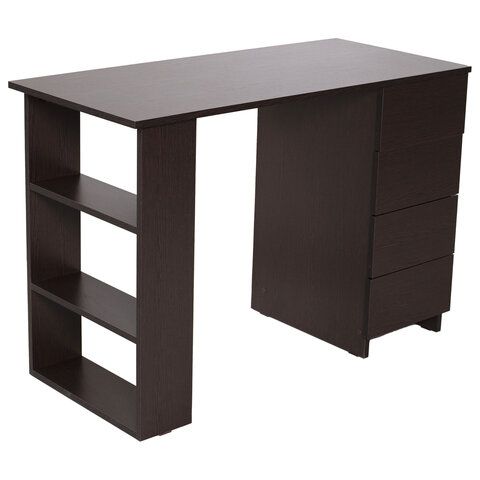 Стол письменный/компьютерный BRABIX &quot;Scandi CD-016&quot;, 1100х500х750мм, 4 ящика, венге, 641893, ЦБ013707-3
