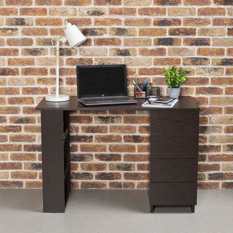 Стол письменный/компьютерный BRABIX &quot;Scandi CD-016&quot;, 1100х500х750мм, 4 ящика, венге, 641893, ЦБ013707-3