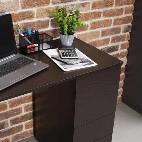 Стол письменный/компьютерный BRABIX &quot;Scandi CD-016&quot;, 1100х500х750мм, 4 ящика, венге, 641893, ЦБ013707-3