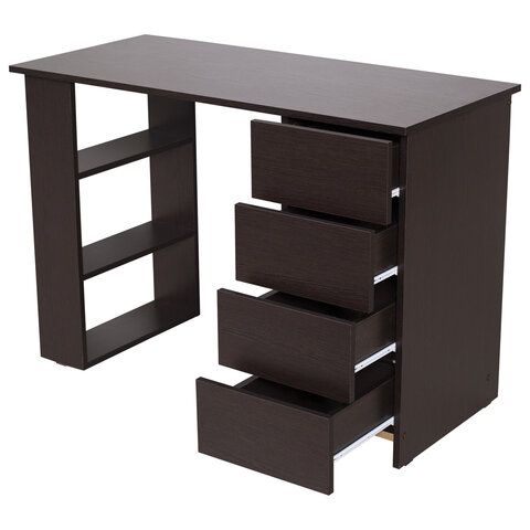 Стол письменный/компьютерный BRABIX &quot;Scandi CD-016&quot;, 1100х500х750мм, 4 ящика, венге, 641893, ЦБ013707-3