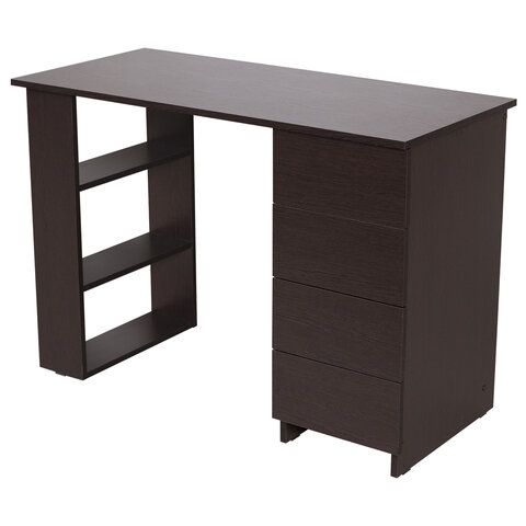Стол письменный/компьютерный BRABIX &quot;Scandi CD-016&quot;, 1100х500х750мм, 4 ящика, венге, 641893, ЦБ013707-3