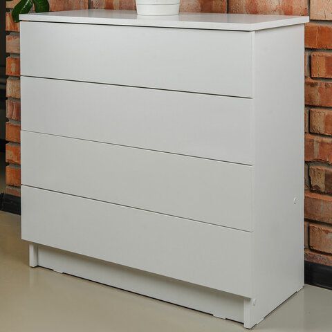 Комод BRABIX &quot;Scandi CM-001&quot;, 750х330х730 мм, 4 ящика, ЛДСП, белый, 641900, ЦБ013659 -1