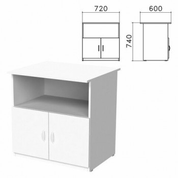 Тумба для оргтехники "Бюджет", 720х600х740 мм, 2 двери, белый, 402658-290