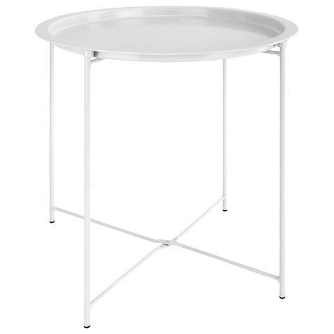 Столик-поднос BOOMHOUSE CT-003 кофейный (ширина 47*высота 51 см), металл, белый, 641939