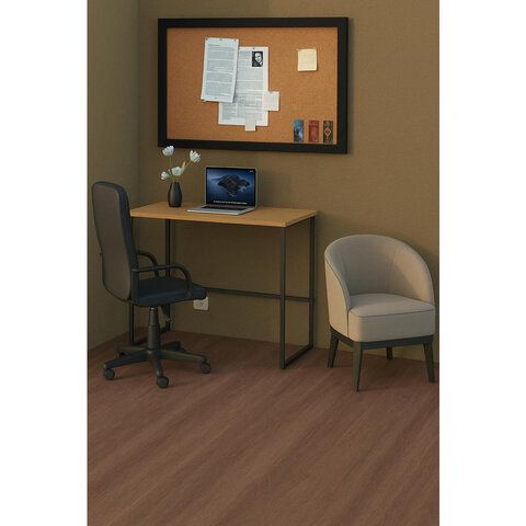 Стол BRABIX &quot;SMART CD-020&quot;, 900х500х770 мм, ЛОФТ, металл/ЛДСП бунратти, каркас черный, 641950