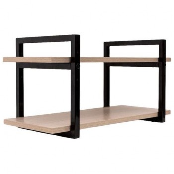 Полка BRABIX "SMART WS-002", 580х290х300 мм, ЛОФТ, 2 полки, металл/ЛДСП ясень шимо светлый, 641951