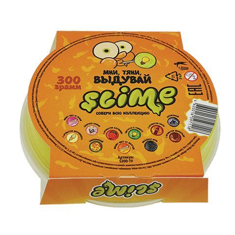 Слайм (лизун) &quot;Slime Mega&quot;, светится в темноте, желтый, 300 г, ВОЛШЕБНЫЙ МИР, S300-19
