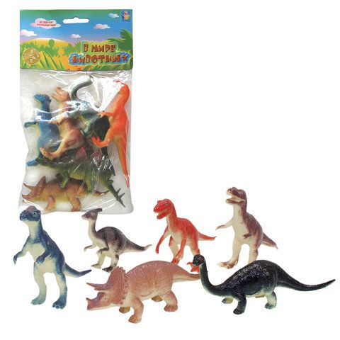 Набор фигурок &quot;В мире животных&quot;, &quot;Динозавры&quot;, 6 шт., 10 см, 1TOY, Т50484