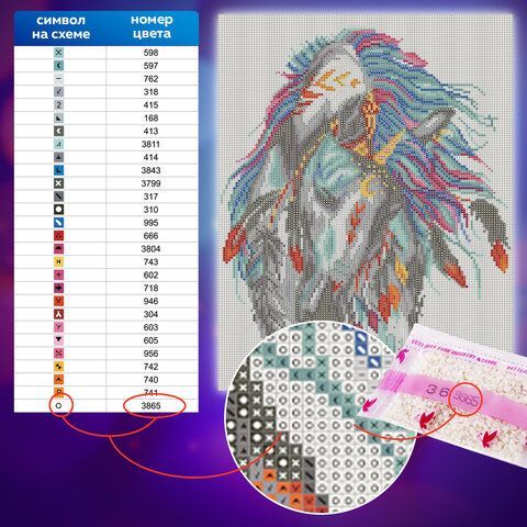 Картина стразами (алмазная мозаика) 30х40 см, ОСТРОВ СОКРОВИЩ &quot;Индейская лошадь&quot;, без подрамника, 662403