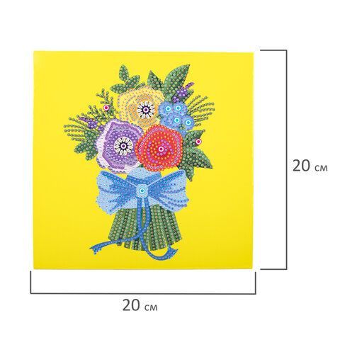 Картина стразами (алмазная мозаика) 20х20 см, ЮНЛАНДИЯ &quot;Букет для мамы&quot;, картон, 662432