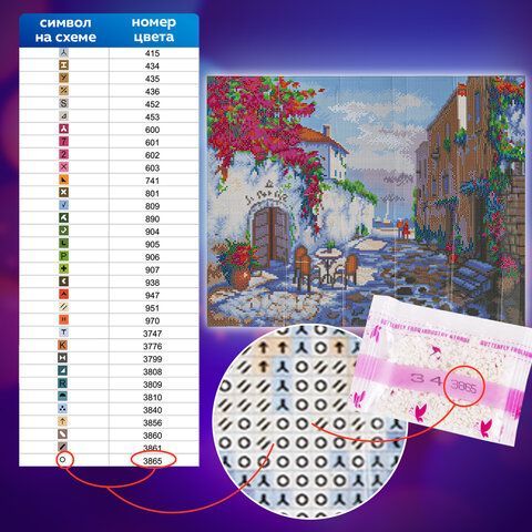 Картина стразами (алмазная мозаика) 40х50 см, ОСТРОВ СОКРОВИЩ &quot;Маленькое кафе&quot;, без подрамника, 662585