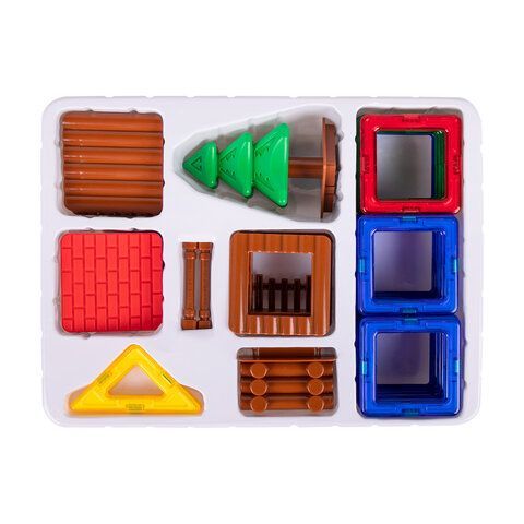Магнитный конструктор MAGNETIC BUILD BLOCKS-39 &quot;Построй дом&quot;, 39 деталей, BRAUBERG KIDS, 663849