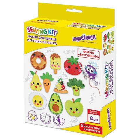 Набор для шитья игрушки из фетра &quot;Вкусняшки&quot;, 10 игрушек, ЮНЛАНДИЯ, 664734