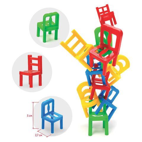 Настольная игра &quot;НА 4 НОГАХ&quot;, 18 стульев, 4 цвета, ЛАС ИГРАС KIDS, 7722463