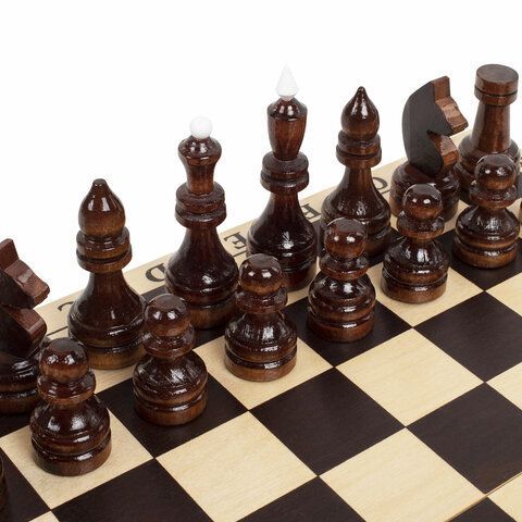 Шахматы турнирные, деревянные, лакированные, глянцевые, доска 40*40 см, ЗОЛОТАЯ СКАЗК, 665363