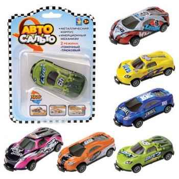 Машина металлическая "Авто Сальто", инерционная, 9 см, ассорти 8 видов, 1TOY, Т23211