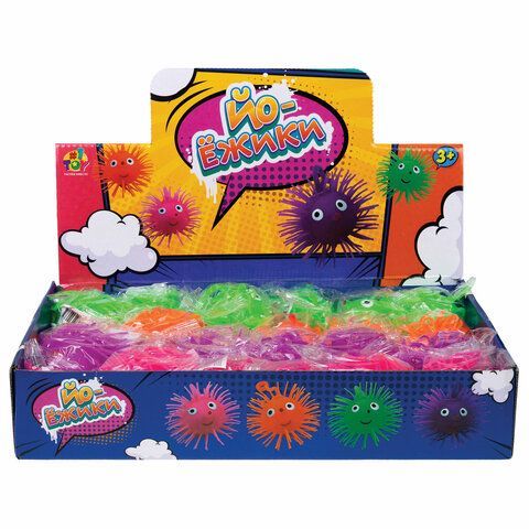 Игрушка-антистресс &quot;Ё-Ёжик&quot; 8 cм, АССОРТИ 4 вида, 1TOY 24 шт., Т23430
