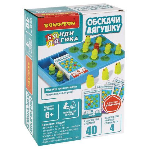 Настольная логическая игра-головоломка &quot;Обскачи лягушку&quot;, BONDIBON, ВВ6330