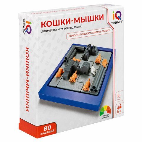 Настольная логическая игра IQ ТРЕНИНГ &quot;Кошки-Мышки&quot;, 1TOY, Т25478