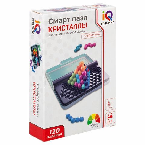 Настольная логическая игра IQ ТРЕНИНГ &quot;Смарт пазл Кристаллы&quot;, 1TOY, Т25567