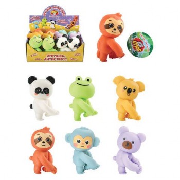 Игрушка-антистресс "ЗВЕРЮШКА-ОБНИМАШКА", ассорти 6 видов, дисплей, JOLLY JOT 12 шт. (ДЖОЛЛИ ДЖОТ), 665785