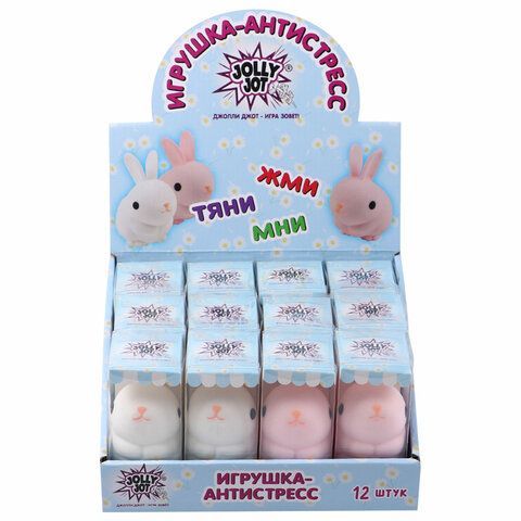 Игрушка-антистресс &quot;ЗАЙЧИК-УШАСТИК&quot;, 9х7 см, ассорти, 2 цвета, JOLLY JOT (ДЖОЛЛИ ДЖОТ), 665801