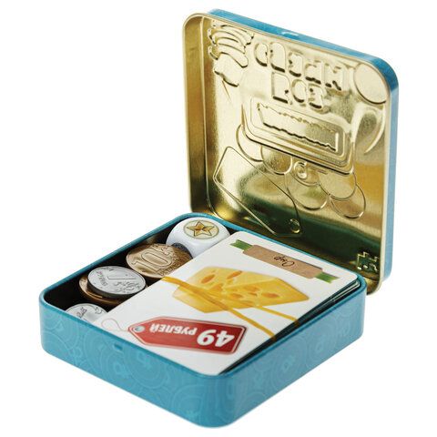 Игра настольная &quot;Денежка. Без сдачи&quot;, жестяная коробочка, 10 КОР, 03565