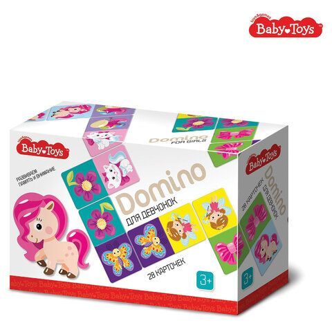 Настольная игра Домино детское с картинками, АССОРТИ, Baby Toys
