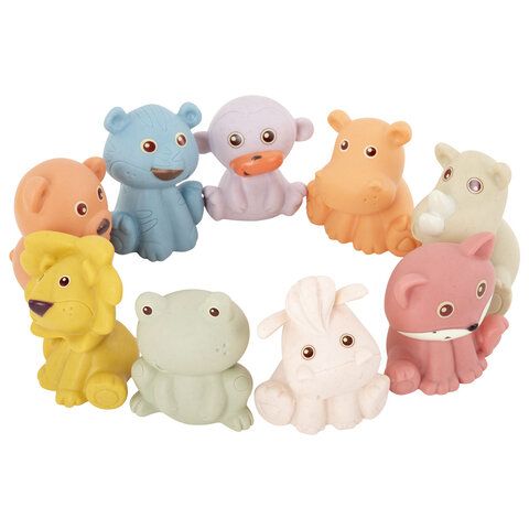Тактильные игрушки Животные сенсорные, развивающие ЭКО 9 штук, BAMBOX BABY (БАМБОКС БЭБИ), 665906