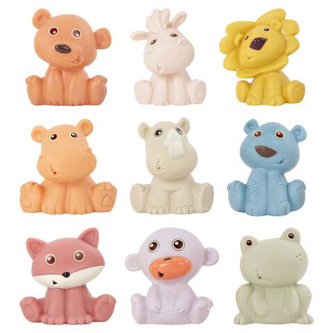 Тактильные игрушки Животные сенсорные, развивающие ЭКО 9 штук, BAMBOX BABY (БАМБОКС БЭБИ), 665906