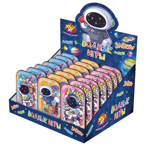 Водная игра КОСМОНАВТЫ, 11*6 см, мячики, ассорти, 3 вида, JOLLY JOT 24 шт. (ДЖОЛИ ДЖОТ), 665996