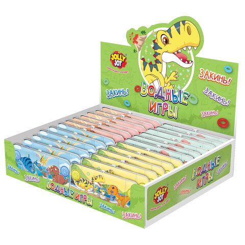 Водная игра ДИНОЗАВРИКИ, 15*7 см, колечки, ассорти, 4 вида, JOLLY JOT 24 шт. (ДЖОЛИ ДЖОТ), 665998