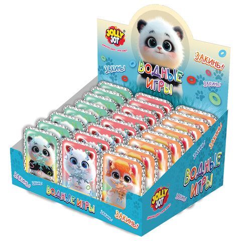 Водная игра МИЛЫЕ ЗВЕРЯТА, 13*7 см, колечки, ассорти, 3 вида, JOLLY JOT 24 шт. (ДЖОЛИ ДЖОТ), 665999