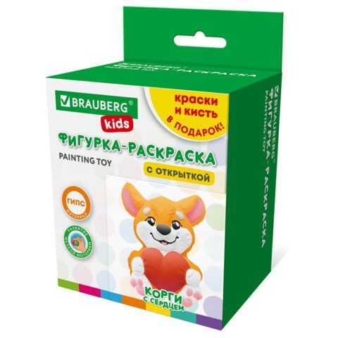 ФИГУРКА-ОТКРЫТКА ИЗ ГИПСА, с красками и кистью для росписи, ассорти, BRAUBERG KIDS, к, 666011