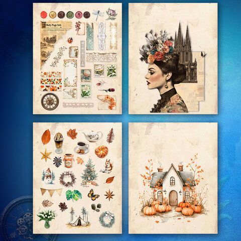 Стикербук для скрапбукинга А5 6л. 150 цветных стикеров, на скрепке, BRAUBERG, Эстетика, 666051