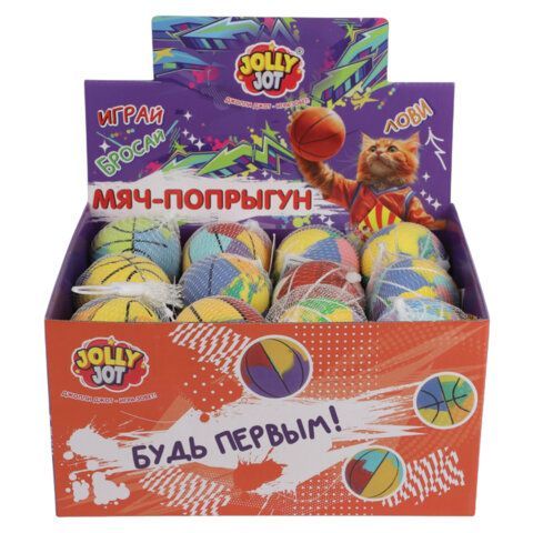 Мяч-попрыгун, 6 см, ТПР, ассорти, 12 цветов, JOLLY JOT (ДЖОЛЛИ ДЖОТ), 666124