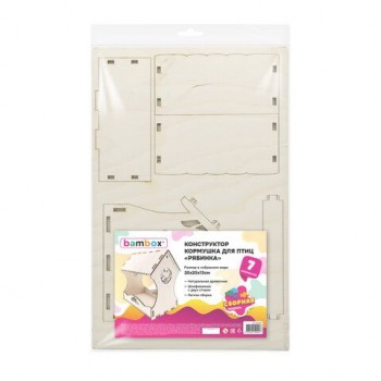Конструктор, Кормушка для птиц сборная модель "Рябинка" 20*17*13 см, фанера, BAMBOX, 666180