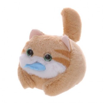 Игрушка пищалка мягкая заводная Кот с рыбой, 7,5см, ассорти 2 цвета, WOOZOO (ВУЗУ), 666194