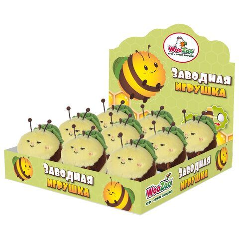 Игрушка пищалка мягкая заводная Большая Пчела, высота 12 см, WOOZOO (ВУЗУ), 666203