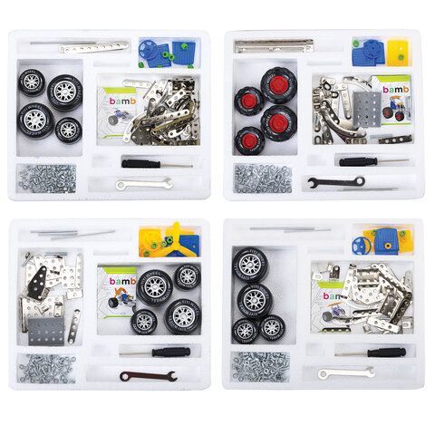 Конструктор металлический "Машинки" 4 вида ассорти, BAMBOX, 666367