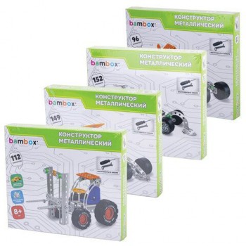 Конструктор металлический "Машинки" 4 вида ассорти, BAMBOX, 666367